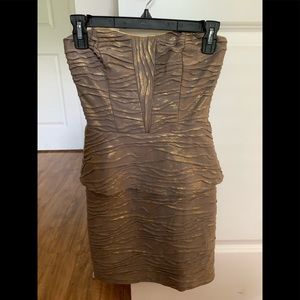 Taupe and gold dress